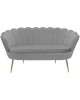 Καναπές 2θέσιος Daimon βελούδο γκρι 134x70x77εκ Υλικό: VELVET - METAL LEGS 128-000005