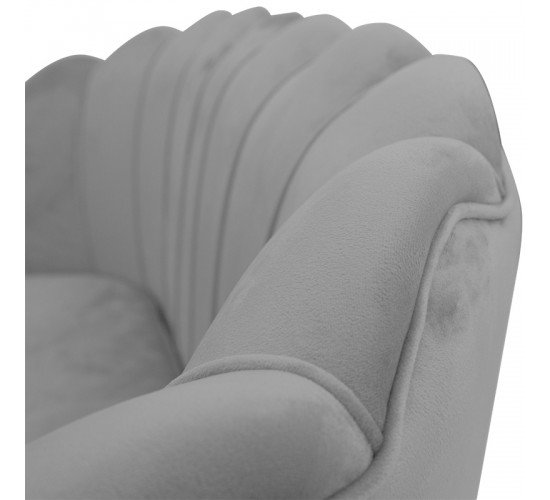 Καναπές 2θέσιος Daimon βελούδο γκρι 134x70x77εκ Υλικό: VELVET - METAL LEGS 128-000005