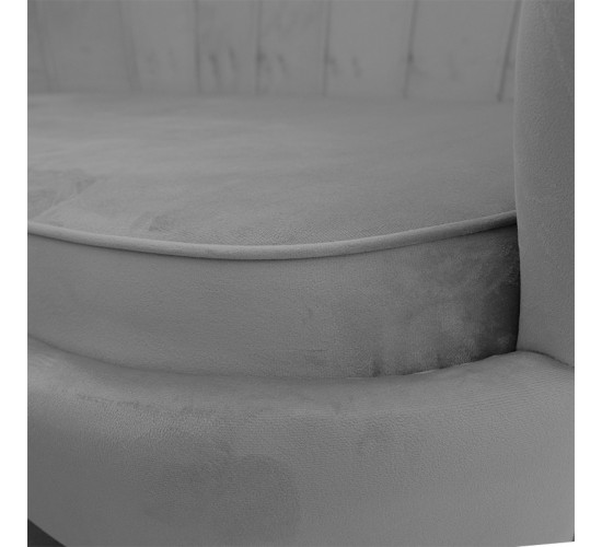 Καναπές 2θέσιος Daimon βελούδο γκρι 134x70x77εκ Υλικό: VELVET - METAL LEGS 128-000005