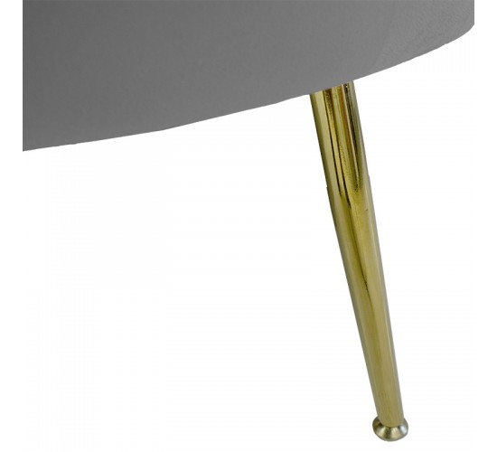 Καναπές 2θέσιος Daimon βελούδο γκρι 134x70x77εκ Υλικό: VELVET - METAL LEGS 128-000005