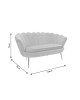 Καναπές 2θέσιος Daimon βελούδο γκρι 134x70x77εκ Υλικό: VELVET - METAL LEGS 128-000005