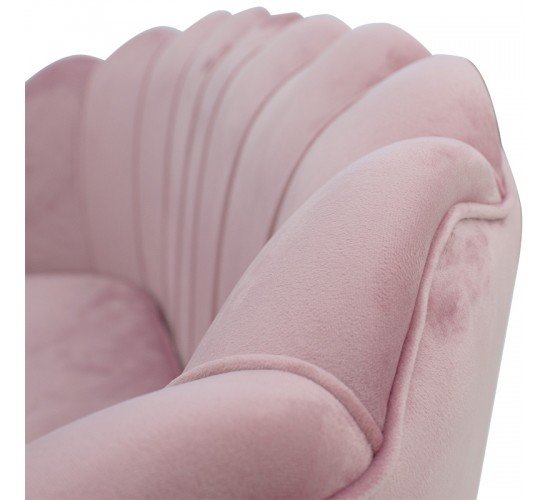 Καναπές 2θέσιος Daimon βελούδο ροζ 134x70x77εκ Υλικό: VELVET - METAL LEGS 128-000006