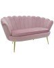 Καναπές 2θέσιος Daimon βελούδο ροζ 134x70x77εκ Υλικό: VELVET - METAL LEGS 128-000006