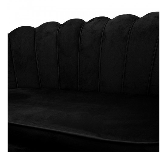 Καναπές 2θέσιος Daimon βελούδο μαύρο 134x70x77εκ Υλικό: VELVET - METAL LEGS 128-000007