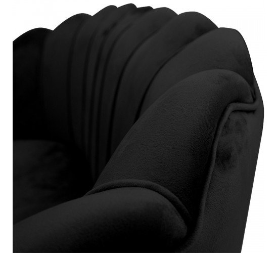 Καναπές 2θέσιος Daimon βελούδο μαύρο 134x70x77εκ Υλικό: VELVET - METAL LEGS 128-000007