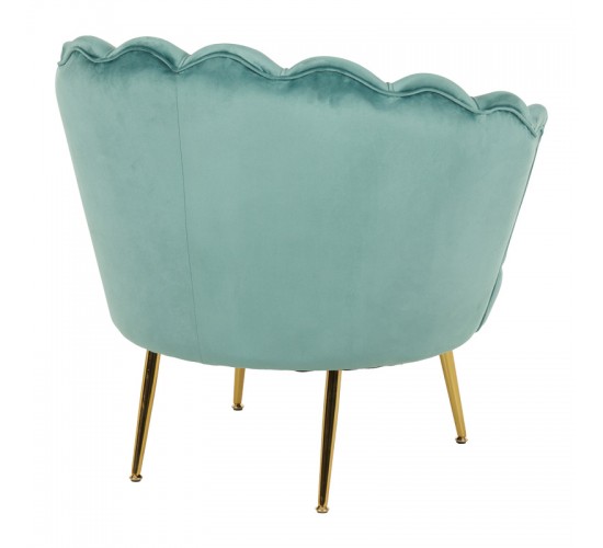Πολυθρόνα Daimon βελούδο σε φυστικί-χρυσό απόχρωση 79x74x78εκ Υλικό: VELVET - METAL LEGS 128-000042