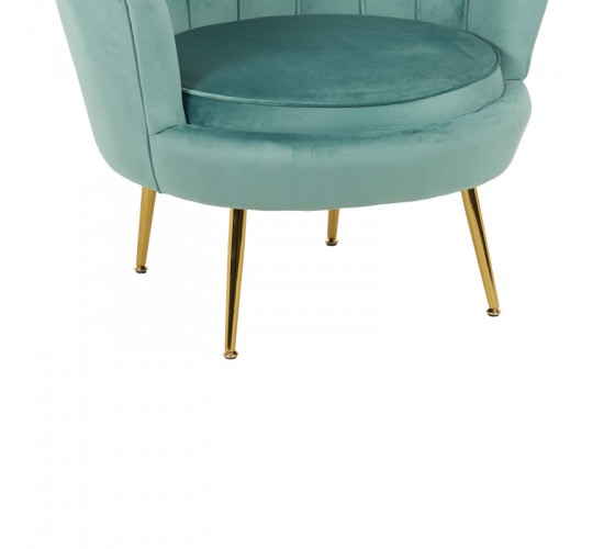 Πολυθρόνα Daimon βελούδο σε φυστικί-χρυσό απόχρωση 79x74x78εκ Υλικό: VELVET - METAL LEGS 128-000042