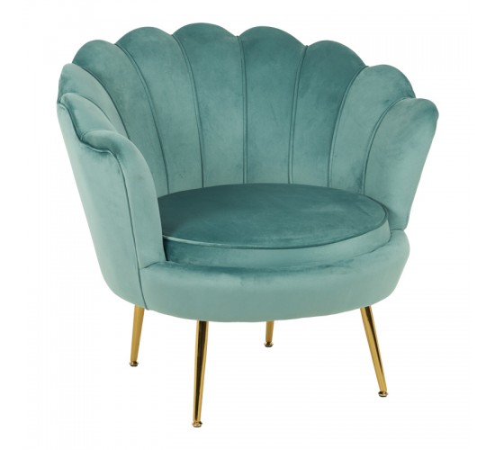 Πολυθρόνα Daimon βελούδο σε φυστικί-χρυσό απόχρωση 79x74x78εκ Υλικό: VELVET - METAL LEGS 128-000042