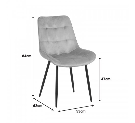 Καρέκλα Berne βελούδο σε φυστικί απόχρωση 53x62x84εκ Υλικό: VELVET - METAL LEGS 128-000047