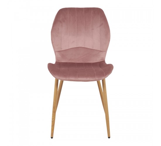 Καρέκλα Jelour βελούδο σε σάπιο μήλο απόχρωση-πόδια φυσικά μεταλλικά 46.5x60x84εκ Υλικό: VELVET - METAL LEGS 128-000050