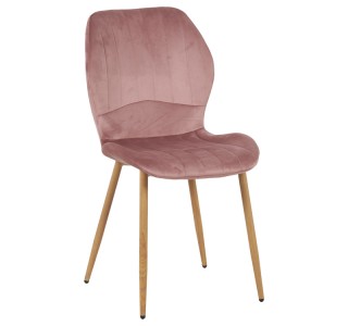 Καρέκλα Jelour βελούδο σε σάπιο μήλο απόχρωση-πόδια φυσικά μεταλλικά 46.5x60x84εκ Υλικό: VELVET - METAL LEGS 128-000050