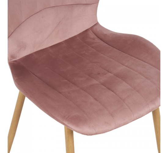Καρέκλα Jelour βελούδο σε σάπιο μήλο απόχρωση-πόδια φυσικά μεταλλικά 46.5x60x84εκ Υλικό: VELVET - METAL LEGS 128-000050
