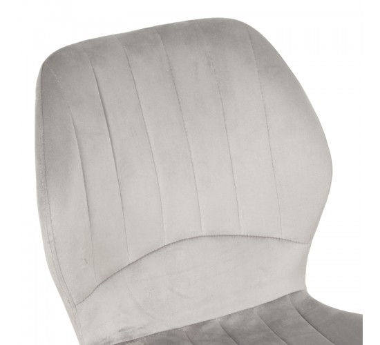 Καρέκλα Jelour βελούδο σε γκρι απόχρωση-πόδια φυσικά μεταλλικά 46.5x60x84εκ Υλικό: VELVET - METAL LEGS 128-000051