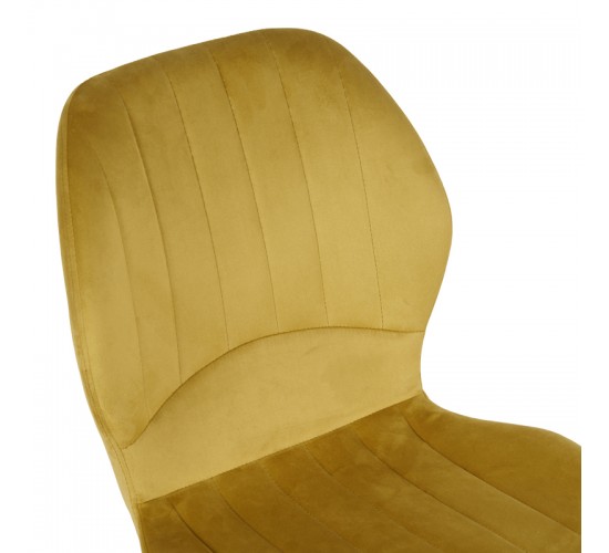Καρέκλα Jelour βελούδο σε κίτρινη απόχρωση 46.5x60x84εκ Υλικό: VELVET - METAL LEGS 128-000052