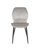 Καρέκλα Jelour βελούδο σε γκρι απόχρωση-πόδια μαύρα μεταλλικά 46.5x60x84εκ Υλικό: VELVET - METAL LEGS 128-000053