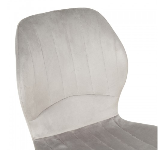 Καρέκλα Jelour βελούδο σε γκρι απόχρωση-πόδια μαύρα μεταλλικά 46.5x60x84εκ Υλικό: VELVET - METAL LEGS 128-000053