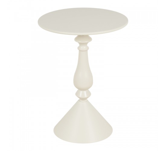 Βοηθητικό τραπέζι Lalou μέταλλο σε κρέμα απόχρωση Φ40x55εκ Υλικό: METAL 128-000057