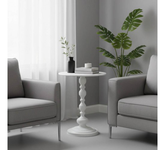 Βοηθητικό τραπέζι Anesor μέταλλο σε κρεμ απόχρωση Φ40x52εκ Υλικό: METAL 128-000060