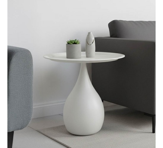 Βοηθητικό τραπέζι Samino μέταλλο σε κρεμ απόχρωση Φ39x42εκ Υλικό: METAL 128-000062