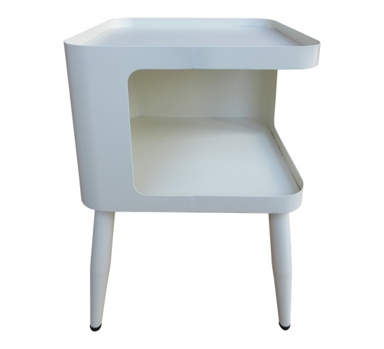 Βοηθητικό τραπέζι Cubino μέταλλο σε κρεμ απόχρωση 35x35x50εκ Υλικό: METAL 128-000066