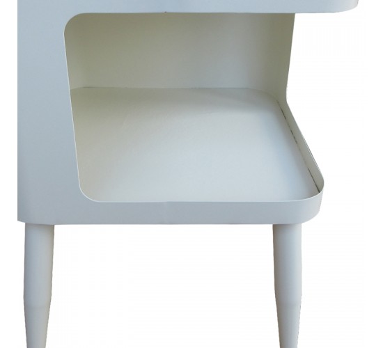 Βοηθητικό τραπέζι Cubino μέταλλο σε κρεμ απόχρωση 35x35x50εκ Υλικό: METAL 128-000066