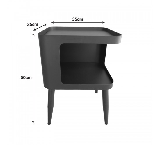 Βοηθητικό τραπέζι Cubino μέταλλο σε κρεμ απόχρωση 35x35x50εκ Υλικό: METAL 128-000066