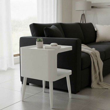 Βοηθητικό τραπέζι Cubino μέταλλο σε κρεμ απόχρωση 35x35x50εκ Υλικό: METAL 128-000066