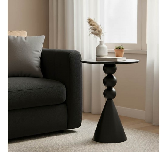 Βοηθητικό τραπέζι Bilane μέταλλο σε μαύρη απόχρωση Φ39x55εκ Υλικό: METAL 128-000067