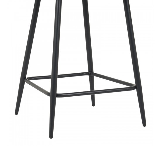 Σκαμπό μπαρ μεσαίου ύψους Perch βελούδο σε ανθρακί απόχρωση με μαύρα μεταλλικά πόδια 50x43x99εκ Υλικό: VELVET - METAL 128-000071