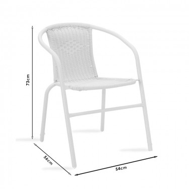 Πολυθρόνα Obbi μέταλλο-pe λευκό 53x59x72εκ Υλικό: PE RATTAN - METAL 24x0.8MM 130-000006
