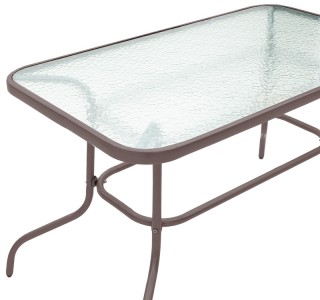 Τραπέζι Ensure μέταλλο καφέ-γυαλί 120x70x70εκ Υλικό: METAL D: 24MM - GLASS 130-000017