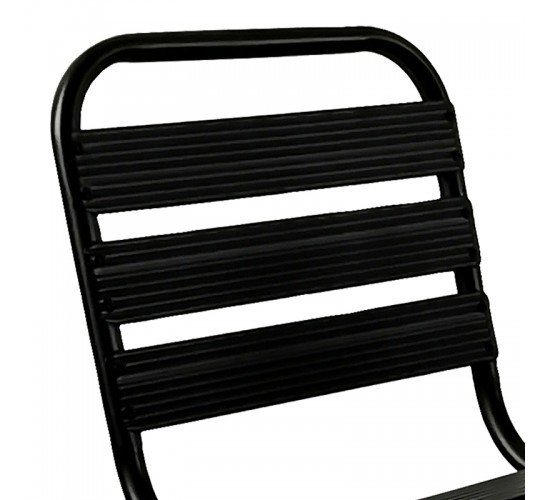 Καρέκλα Sussie στοιβαζόμενη μαύρο μέταλλο με φέτες αλουμινίου 45x62x76εκ Υλικό: ALUMINIUM. STEEL. TUBE 24 130-000057