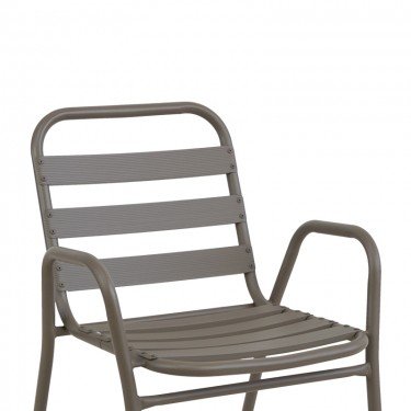 Πολυθρόνα Sussie στοιβαζόμενη σαμπανιζέ μέταλλο με φέτες αλουμινίου 45x62x76εκ Υλικό: ALUMINIUM. STEEL. TUBE 24 130-000060