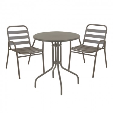 Tραπεζαρία Sussie-Vergo σετ 3τεμ σαμπανιζέ μέταλλο-αλουμίνιο Φ60x70εκ Υλικό: ALUMINIUM. STEEL. TUBE 24 130-000072