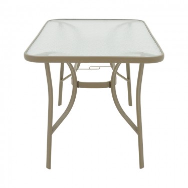 Τραπέζι Ensure μέταλλο σαμπανιζέ-γυαλί 140x80x70εκ Υλικό: METAL D: 24MM - GLASS 130-000097
