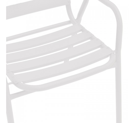 Πολυθρόνα Sussie στοιβαζόμενη λευκό μέταλλο με φέτες αλουμινίου 45x62x76εκ Υλικό: ALUMINIUM. STEEL. TUBE 24 130-000100