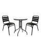 Τραπεζαρία Sussie- Watson σετ 3τεμ μέταλλο μαύρο-γυαλί Φ60x70εκ Υλικό: METAL-GLASS 130-000117