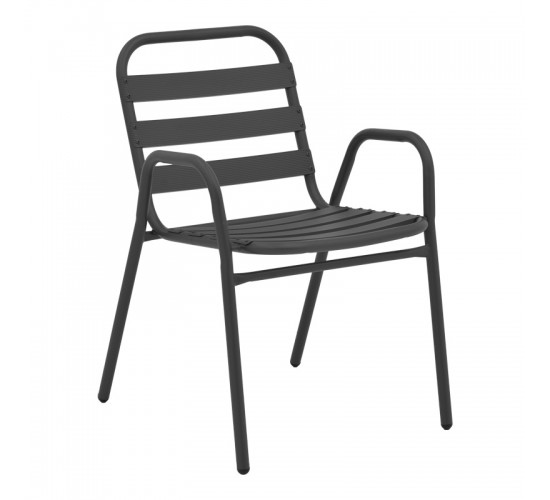 Tραπεζαρία Watson-Sussie σετ 3τεμ μέταλλο ανθρακί-γυαλί Φ60x70εκ Υλικό: METAL - GLASS - pe rattan 130-000131