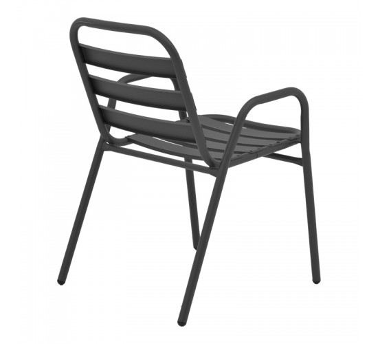 Tραπεζαρία Watson-Sussie σετ 3τεμ μέταλλο ανθρακί-γυαλί Φ60x70εκ Υλικό: METAL - GLASS - pe rattan 130-000131