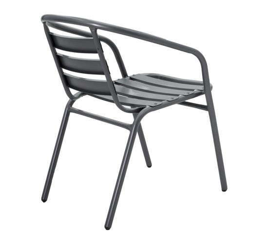 Tραπεζαρία Watson-Tade σετ 3τεμ μέταλλο ανθρακί-γυαλί Φ60x70εκ Υλικό: METAL - GLASS - pe rattan 130-000132