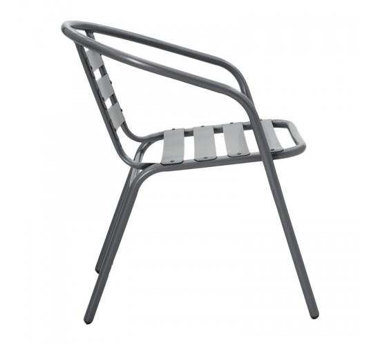 Tραπεζαρία Watson-Tade σετ 3τεμ μέταλλο ανθρακί-γυαλί Φ60x70εκ Υλικό: METAL - GLASS - pe rattan 130-000132