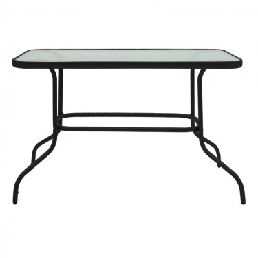 Τραπεζαρία Valor-Sussie σετ 5τεμ μέταλλο μαύρο-γυαλί 110x60x70εκ Υλικό: METAL D: 24MM - GLASS 130-000148