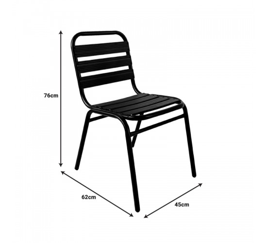 Τραπεζαρία Valor-Sussie σετ 5τεμ μέταλλο μαύρο-γυαλί 110x60x70εκ Υλικό: METAL D: 24MM - GLASS 130-000151