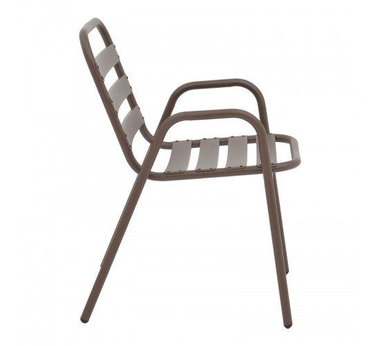 Τραπεζαρία Valor-Sussie 5τεμ μέταλλο καφέ-γυαλί 110x60x70εκ Υλικό: METAL D: 24MM - GLASS 130-000152