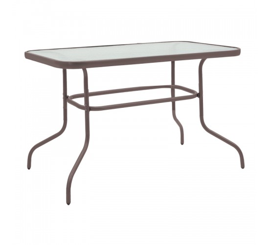 Τραπεζαρία Valor-Sussie 5τεμ μέταλλο καφέ-γυαλί 110x60x70εκ Υλικό: METAL D: 24MM - GLASS 130-000152