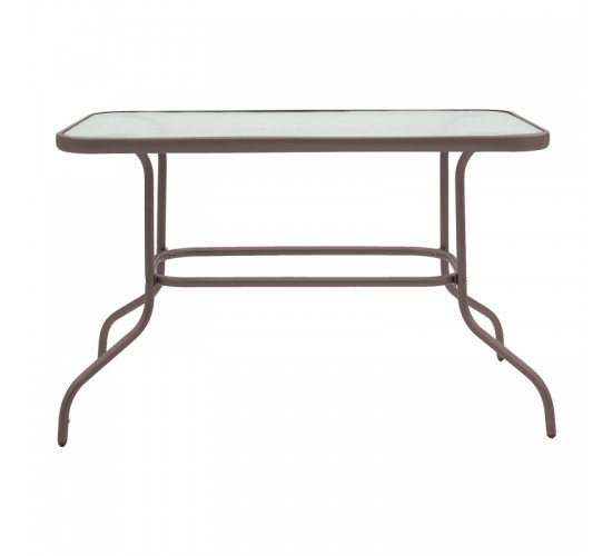 Τραπεζαρία Valor-Sussie 5τεμ μέταλλο καφέ-γυαλί 110x60x70εκ Υλικό: METAL D: 24MM - GLASS 130-000152