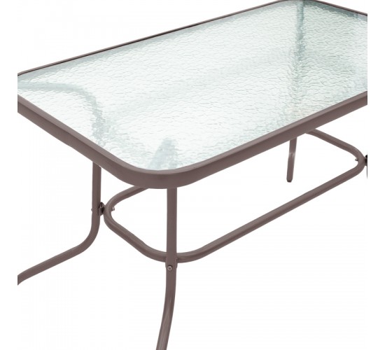 Τραπεζαρία Valor-Sussie 5τεμ μέταλλο καφέ-γυαλί 110x60x70εκ Υλικό: METAL D: 24MM - GLASS 130-000152