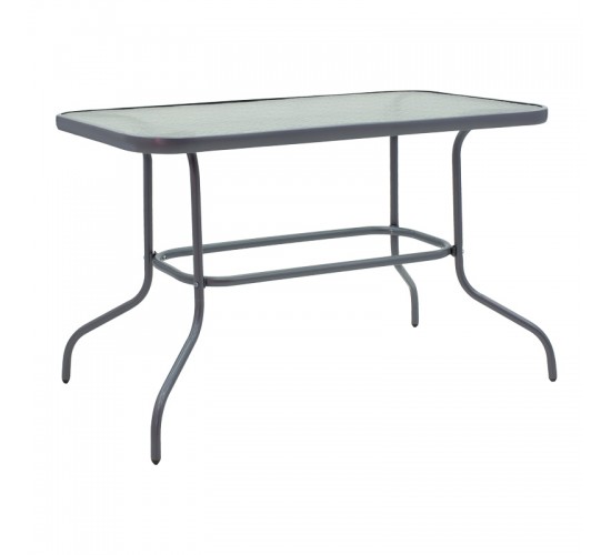 Τραπεζαρία Valor-Tade σετ 5τεμ μέταλλο ανθρακί-γυαλί 110x60x70εκ Υλικό: METAL D: 24MM - GLASS 130-000153