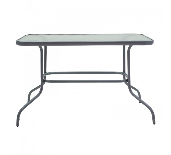 Τραπεζαρία Valor-Lindaria σετ 5τεμ μέταλλο ανθρακί-γυαλί-pe rattan 110x60x70εκ Υλικό: METAL D: 24MM - GLASS 130-000155