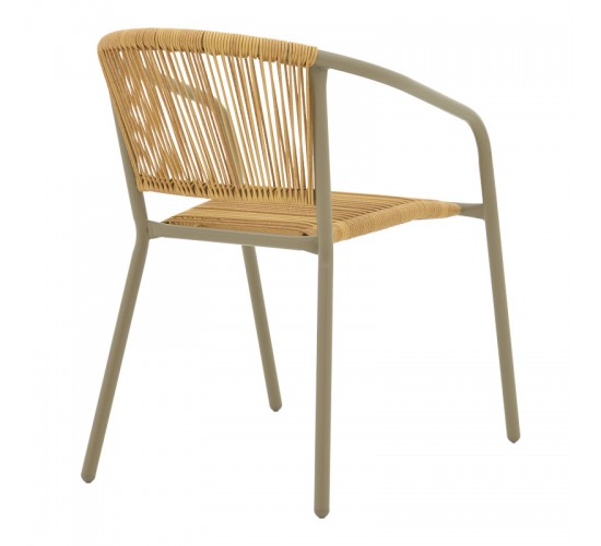 Τραπεζαρία Lindaria-Ensure 5τεμ μέταλλο-γυαλί σε σαμπανιζέ απόχρωση 140x80x70εκ Υλικό: METAL D: 24MM - GLASS 130-000158